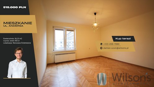 mieszkanie na sprzedaż 26m2 mieszkanie Warszawa, Śródmieście, gen. Władysława Andersa