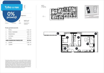 Przestronne 3-pokojowe mieszkanie 65,59 m² na sprzedaż mieszkanie Bydgoszcz, Toruńska