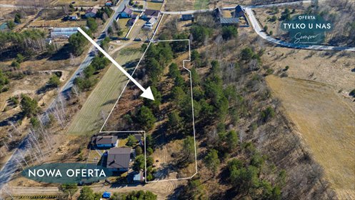 Działka 4921 m² z mediami i drogą, pod zabudowę lub inwestycję działka Szczerców