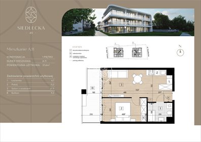 mieszkanie na sprzedaż 37m2 mieszkanie Bydgoszcz, Czyżkówko, Siedlecka