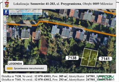 Do sprzedania działka 598 m² pod dom w Sosnowcu działka Sosnowiec, Milowice, Przygraniczna