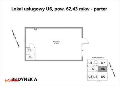 Lokal użytkowy 62,43 m2, brak PCC, 2 miejsca postojowe lokal użytkowy Wrocław, Syryjska