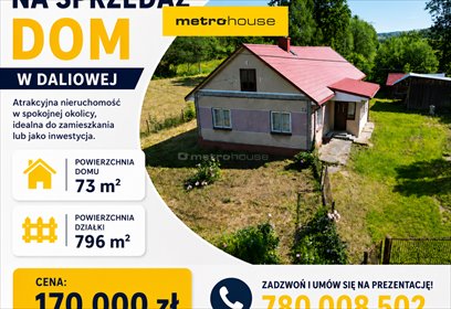 Urokliwy dom do remontu 72,5 m² z pięknymi widokami dom Daliowa