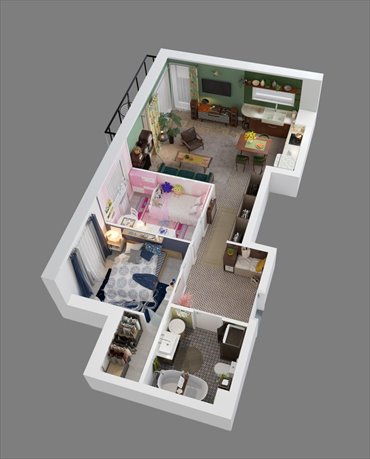 Nowoczesne 3-pokojowe mieszkanie 56,58 m² z balkonem (Rumia) mieszkanie Rumia, Jęczmienna