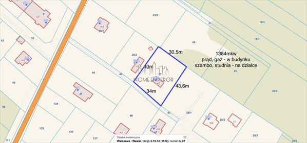 działka na sprzedaż 1386m2 działka Warszawa, Wawer, Aleksandrów, ks. Sylwestra Szulczyka