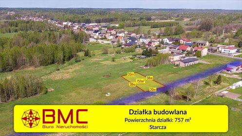 działka na sprzedaż 757m2 działka Starcza, Szkolna