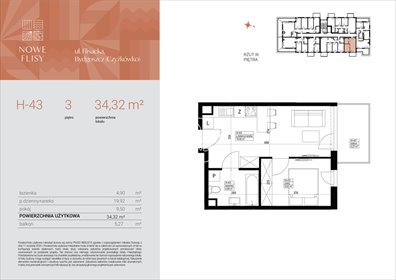 mieszkanie na sprzedaż 34m2 mieszkanie Bydgoszcz, Czyżkówko, Flisacka