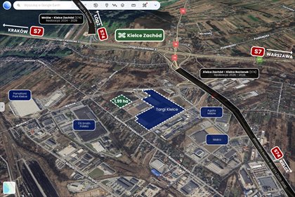 działka na sprzedaż 19910m2 działka Kielce, Bolesława Markowskiego