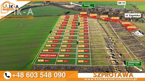 działka na sprzedaż 800m2 działka żagański, Podgórna