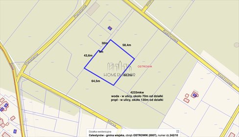 Na sprzedaż zadrzewiona działka 4250 m² w Ostrowiku działka Ostrowik