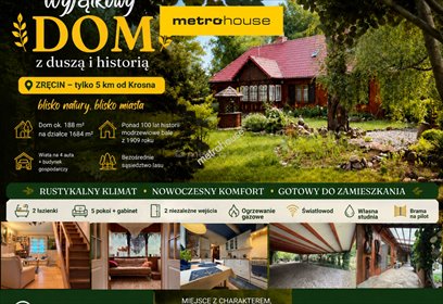Polecam urokliwy dom z historią 188 m² z ogrodem i lasem dom Zręcin