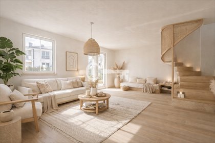 Nowoczesny dom bliźniaczy z ogrodem i pompa ciepła dom Pogórze, Aleja Iberyjska