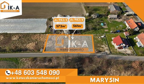 działka na sprzedaż 572m2 działka Marysin, Marysin