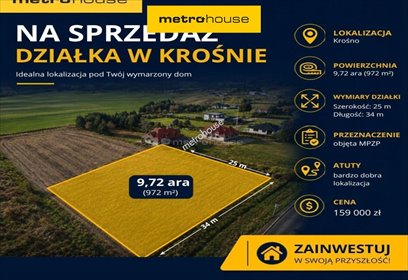 Działka budowlana 847 m² z udziałem w Krosnie polecam działka Krosno