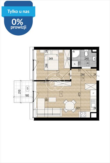 Nowoczesne 2-pokojowe mieszkanie 36 m2 z balkonem, garażem i komórką mieszkanie Bydgoszcz, Okole, Grunwaldzka