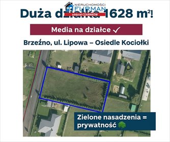 działka na sprzedaż 1628m2 działka Brzeźno
