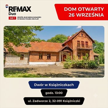 Unikatowy dwór z 1896 r. z 1 ha parku w Książniczkach. dom Książniczki, Zadworze