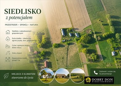 Polecam urokliwe siedlisko 2,6 ha z domem i zabudowaniami dom Chorużowce