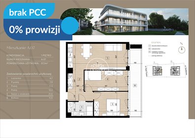 Nowoczesne 3-pokojowe mieszkanie z ogródkiem i garażem mieszkanie Bydgoszcz, Czyżkówko, Siedlecka