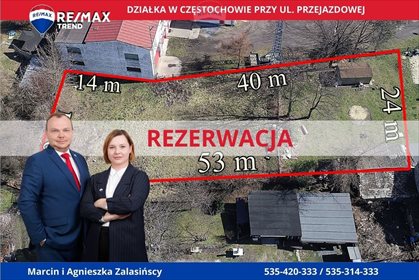 działka na sprzedaż 1108m2 działka Częstochowa, Gnaszyn Górny, Przejazdowa
