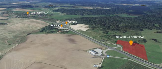 działka na sprzedaż 21800m2 działka Gietrzwałd, Olsztyńska, DK 16 Olsztyn-Ostróda