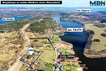 Kameralna mazurska posesja nad jeziorem Tajty z 3 budynkami dom Giżycko, Wrony
