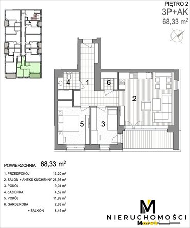 mieszkanie na sprzedaż 68m2 mieszkanie Kołobrzeg, Bogusława X