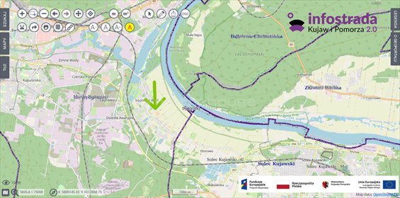 działka na sprzedaż 1104m2 działka Bydgoszcz, Ku wiśle