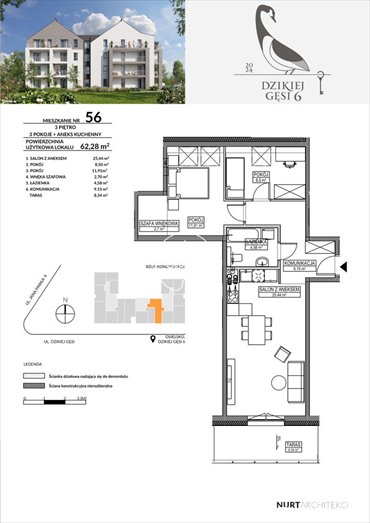 mieszkanie na sprzedaż 62m2 mieszkanie Osielsko, Dzikiej Gęsi