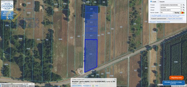 działka na sprzedaż 1000m2 działka Śladów