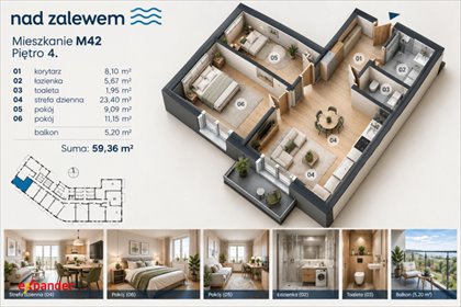 Sprzedam nowe mieszkanie 59,36 m² z balkonem w Nowej Dębie mieszkanie Nowa Dęba