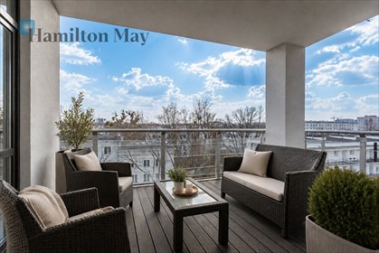 Ekskluzywny apartament 108,6 m² z tarasem i widokiem na zieleń mieszkanie Warszawa, Mokotów, Podchorążych