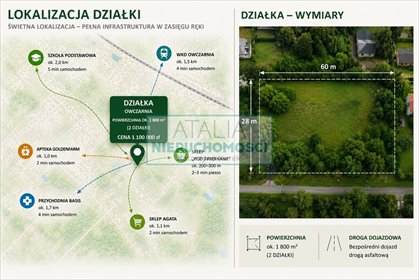 Na sprzedaż działka 1800 m² z szerokim frontem w Owczarni działka Owczarnia