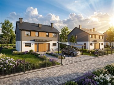 Funkcjonalny bliźniak 82,92 m² z ogrzewaniem podłogowym dom Zaczernie