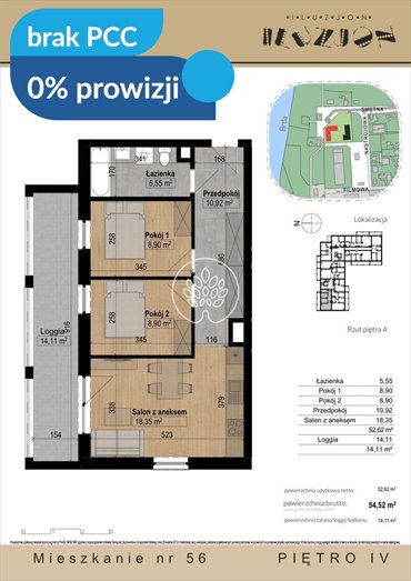 Nowoczesne 3-pokojowe mieszkanie z balkonem w Bydgoszczy mieszkanie Bydgoszcz, Bartodzieje Małe, Nastrojowa