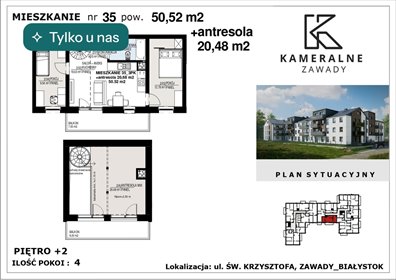 Nowoczesne 4-pokojowe mieszkanie z antresolą i balkonem polecam! mieszkanie Białystok, Zawady