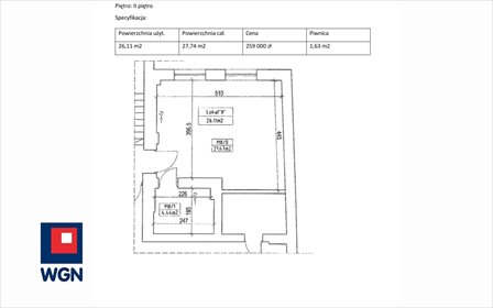 Kawalerka 27,74 m² w centrum Bydgoszczy - odnowiona kamienica mieszkanie Bydgoszcz, Podgórna
