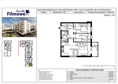 mieszkanie na sprzedaż 57m2 mieszkanie Bydgoszcz, Bartodzieje Małe, Filmowa