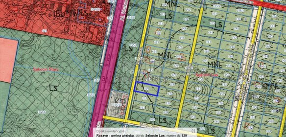 działka na sprzedaż 2100m2 działka Sękocin-Las, Borowika