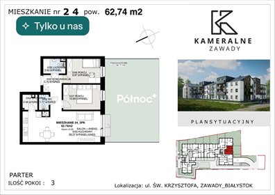 mieszkanie na sprzedaż 63m2 mieszkanie Białystok, Zawady