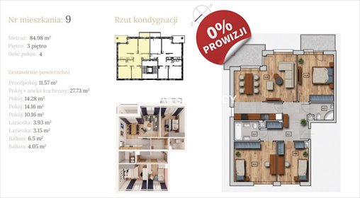 mieszkanie na sprzedaż 85m2 mieszkanie Kraków, Czarnochowice, Czarnochowice, Dębowa