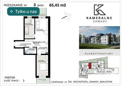 Nowoczesne mieszkanie z ogródkiem - Zawady 65 m² mieszkanie Białystok, Zawady