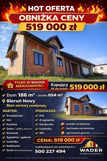 Dom z poddaszem w Bieruniu – 186 m², wykończenie pod klucz dom Bieruń