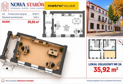 Lokal usługowy 36 m² w prestiżowej kamienicy Ostrołęka lokal użytkowy Ostrołęka, Kilińskiego