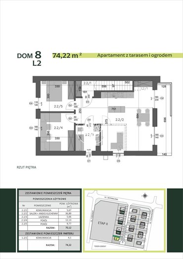 mieszkanie na sprzedaż 74m2 mieszkanie Osielsko, Tuberozy