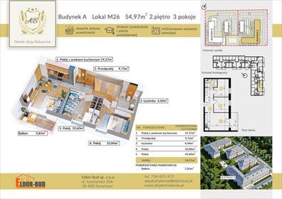 Polecam nowoczesne 3-pokojowe mieszkanie z balkonem i garażem mieszkanie Ostrów Mazowiecka, płk. Dyplomowanego Ludwika Bociańskiego