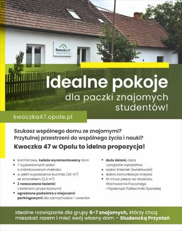 Opole, Wójtowa Wieś, Kwoczka, 8 m2 pokój Opole, Wójtowa Wieś, Kwoczka