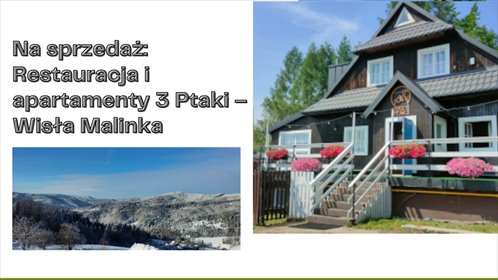 lokal użytkowy na sprzedaż 275m2 lokal użytkowy Wisła, Wisła, Malinka