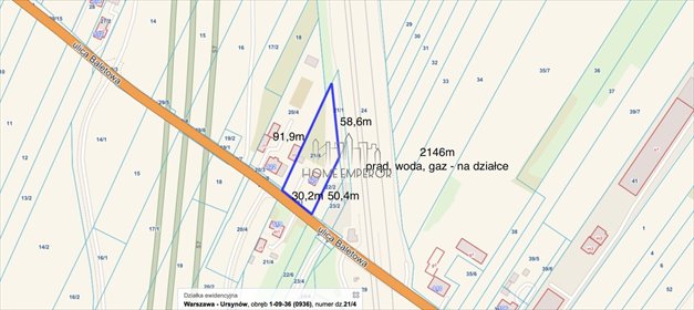Działka pod zabudowę z mediami, 2120 m², Ursynów działka Warszawa, Ursynów, Jeziorki, Baletowa