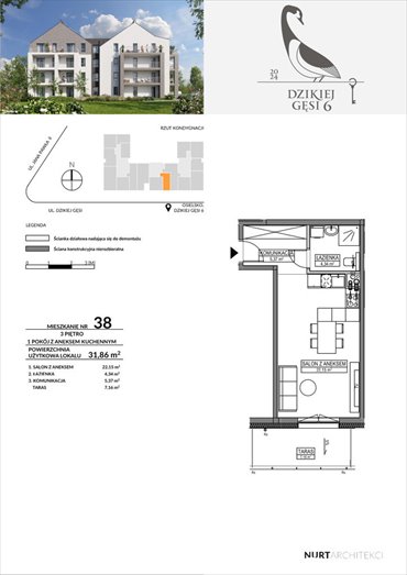mieszkanie na sprzedaż 32m2 mieszkanie Osielsko, Dzikiej Gęsi